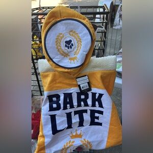 Bark Lite Dog Hoodie in Yellow and White Halloween Costume for dogs 2X